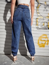 High Waist Slant Pocket Mom Jeans